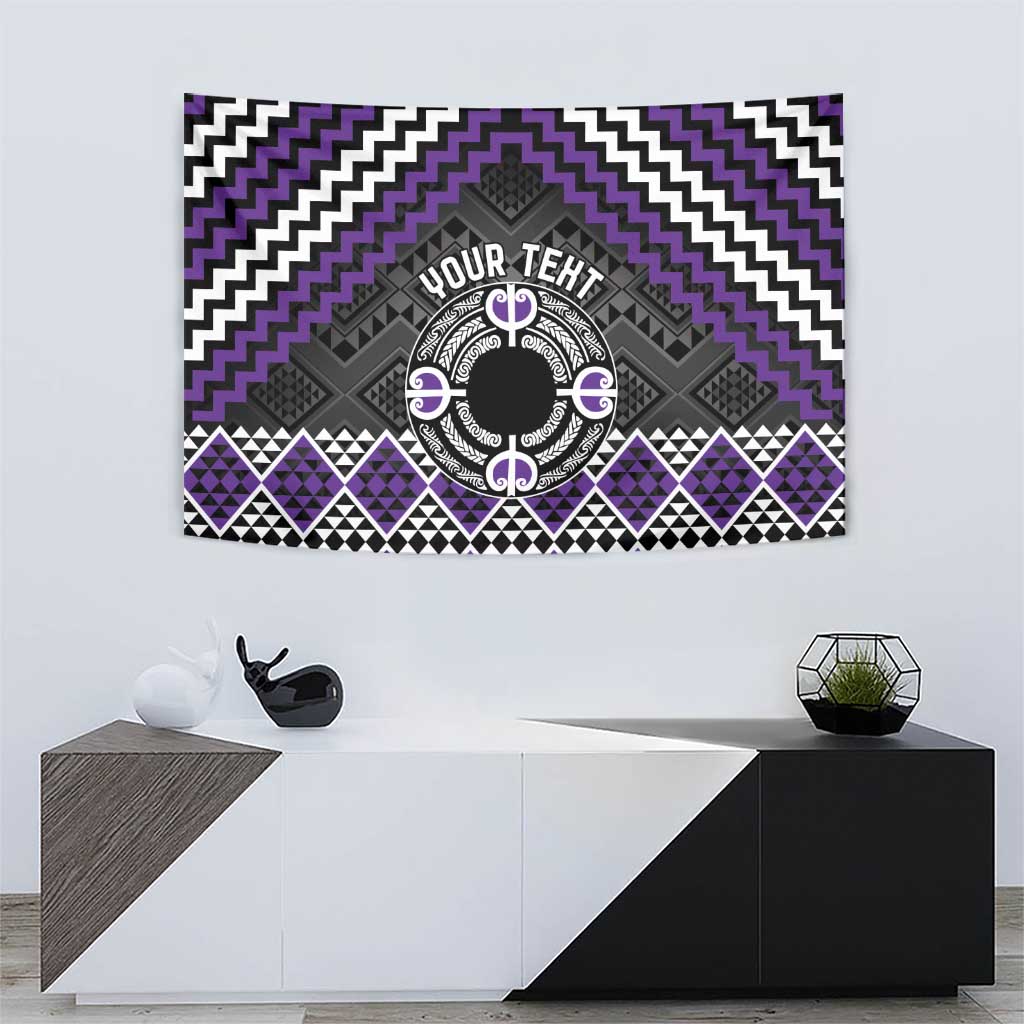 Personalised Aotearoa Niho Taniwha Motif Tapestry Violet Style