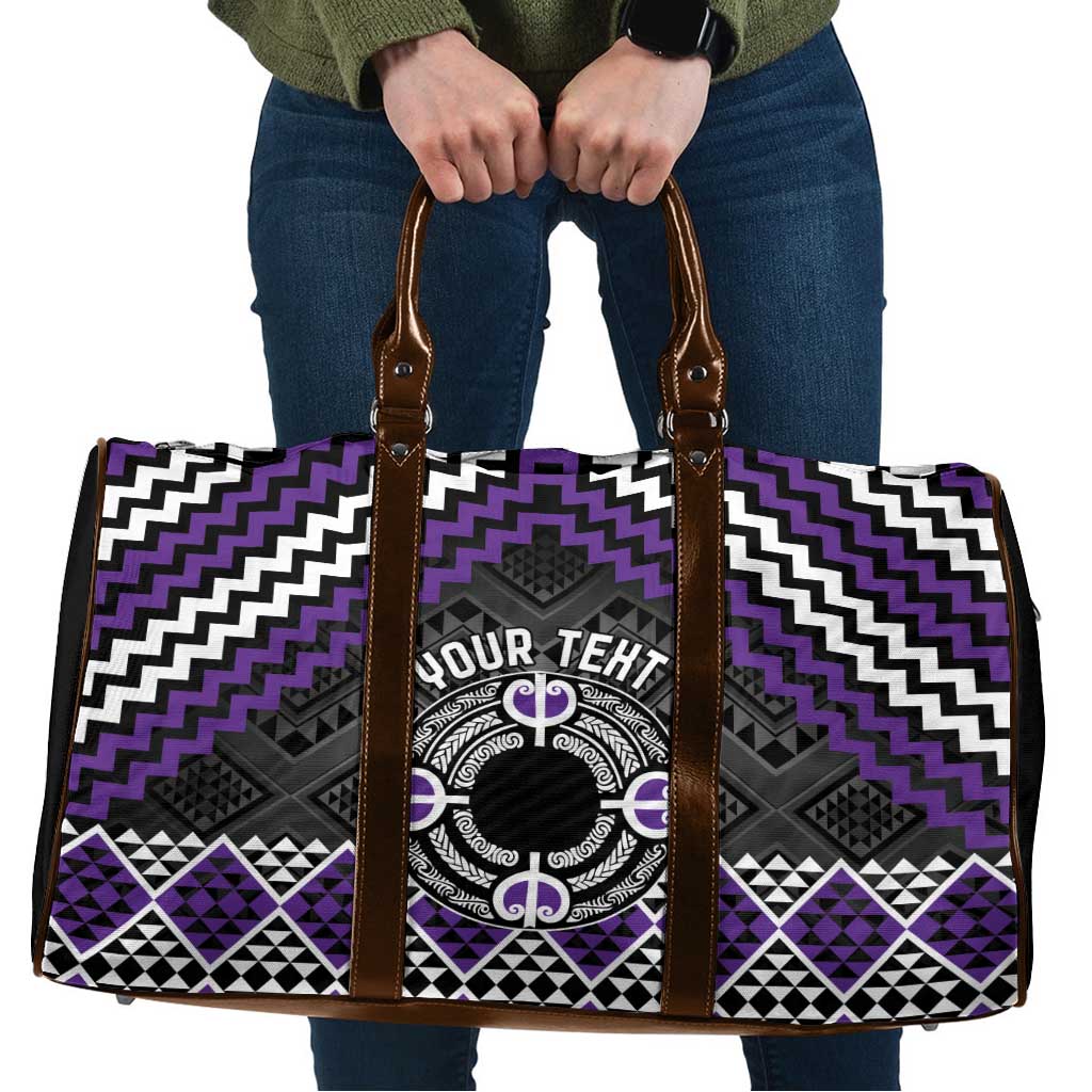 Personalised Aotearoa Niho Taniwha Motif Travel Bag Violet Style LT9 Violet - Polynesian Pride