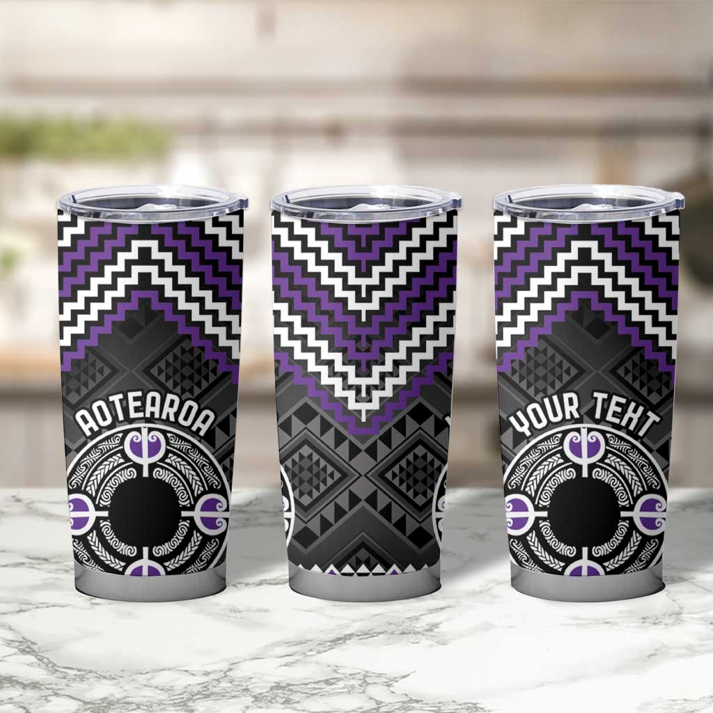 Personalised Aotearoa Niho Taniwha Motif Tumbler Cup Violet Style