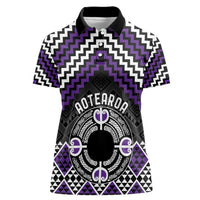 Personalised Aotearoa Niho Taniwha Motif Women Polo Shirt Violet Style