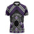 Personalised Aotearoa Niho Taniwha Motif Zipper Polo Shirt Violet Style - Polynesian Pride