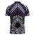 Personalised Aotearoa Niho Taniwha Motif Zipper Polo Shirt Violet Style - Polynesian Pride