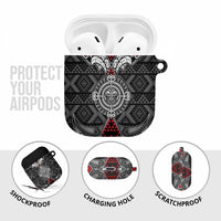 Black Aotearoa Taniko Motif AirPods Case Vintage Maori New Zealand Tribal Art Pattern - Polynesian Pride