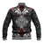 Black Aotearoa Tanilo Motif Baseball Jacket Vintage Maori New Zealand Tribal Art Pattern
