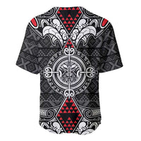 Black Aotearoa Tanilo Motif Baseball Jersey Vintage Maori New Zealand Tribal Art Pattern