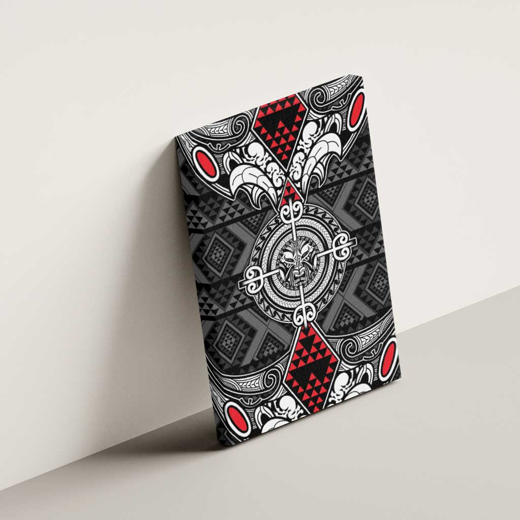 Black Aotearoa Taniko Motif Canvas Wall Art Vintage Maori New Zealand Tribal Art Pattern