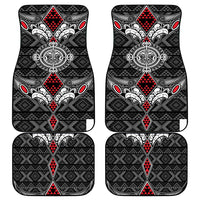 Black Aotearoa Taniko Motif Car Mats Vintage Maori New Zealand Tribal Art Pattern