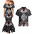 Black Aotearoa Tanilo Motif Couples Matching Mermaid Dress and Hawaiian Shirt Vintage Maori New Zealand Tribal Art Pattern