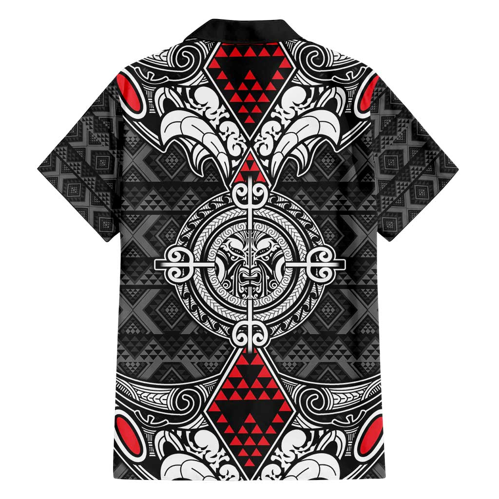 Black Aotearoa Tanilo Motif Family Matching Summer Maxi Dress and Hawaiian Shirt Vintage Maori New Zealand Tribal Art Pattern