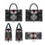 Black Aotearoa Taniko Motif Leather Bag Vintage Maori New Zealand Tribal Art Pattern - Polynesian Pride
