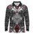 Black Aotearoa Tanilo Motif Long Sleeve Polo Shirt Vintage Maori New Zealand Tribal Art Pattern
