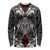 Black Aotearoa Tanilo Motif Long Sleeve Shirt Vintage Maori New Zealand Tribal Art Pattern