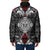 Black Aotearoa Taniko Motif Padded Jacket Vintage Maori New Zealand Tribal Art Pattern - Polynesian Pride