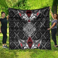 Black Aotearoa Taniko Motif Quilt Vintage Maori New Zealand Tribal Art Pattern