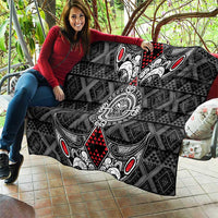 Black Aotearoa Taniko Motif Quilt Vintage Maori New Zealand Tribal Art Pattern