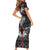 Black Aotearoa Tanilo Motif Short Sleeve Bodycon Dress Vintage Maori New Zealand Tribal Art Pattern