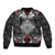 Black Aotearoa Tanilo Motif Sleeve Zip Bomber Jacket Vintage Maori New Zealand Tribal Art Pattern