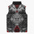 Black Aotearoa Taniko Motif Sleeveless Puffer Jacket Vintage Maori New Zealand Tribal Art Pattern - Polynesian Pride