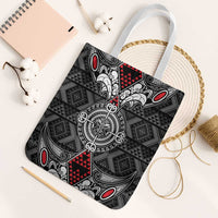Black Aotearoa Taniko Motif Tote Bag Vintage Maori New Zealand Tribal Art Pattern - Polynesian Pride