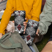 Black Aotearoa Taniko Motif Tumbler Cup Vintage Maori New Zealand Tribal Art Pattern