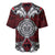 Red Aotearoa Tanilo Motif Baseball Jersey Vintage Maori New Zealand Tribal Art Pattern