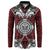 Red Aotearoa Tanilo Motif Button Sweatshirt Vintage Maori New Zealand Tribal Art Pattern