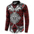 Red Aotearoa Tanilo Motif Button Sweatshirt Vintage Maori New Zealand Tribal Art Pattern