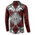 Red Aotearoa Tanilo Motif Button Sweatshirt Vintage Maori New Zealand Tribal Art Pattern
