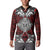 Red Aotearoa Tanilo Motif Button Sweatshirt Vintage Maori New Zealand Tribal Art Pattern