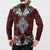 Red Aotearoa Tanilo Motif Button Sweatshirt Vintage Maori New Zealand Tribal Art Pattern