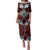 Red Aotearoa Tanilo Motif Family Matching Puletasi and Hawaiian Shirt Vintage Maori New Zealand Tribal Art Pattern
