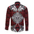 Red Aotearoa Tanilo Motif Long Sleeve Button Shirt Vintage Maori New Zealand Tribal Art Pattern