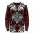 Red Aotearoa Tanilo Motif Long Sleeve Shirt Vintage Maori New Zealand Tribal Art Pattern