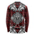 Red Aotearoa Tanilo Motif Long Sleeve Shirt Vintage Maori New Zealand Tribal Art Pattern