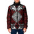 Red Aotearoa Taniko Motif Padded Jacket Vintage Maori New Zealand Tribal Art Pattern - Polynesian Pride