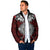 Red Aotearoa Taniko Motif Padded Jacket Vintage Maori New Zealand Tribal Art Pattern - Polynesian Pride