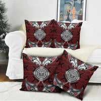 Red Aotearoa Taniko Motif Pillow Cover Vintage Maori New Zealand Tribal Art Pattern - Polynesian Pride