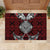 Red Aotearoa Taniko Motif Rubber Doormat Vintage Maori New Zealand Tribal Art Pattern
