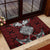 Red Aotearoa Taniko Motif Rubber Doormat Vintage Maori New Zealand Tribal Art Pattern
