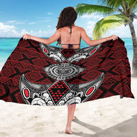 Red Aotearoa Taniko Motif Sarong Vintage Maori New Zealand Tribal Art Pattern