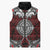 Red Aotearoa Taniko Motif Sleeveless Puffer Jacket Vintage Maori New Zealand Tribal Art Pattern - Polynesian Pride