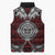 Red Aotearoa Taniko Motif Sleeveless Puffer Jacket Vintage Maori New Zealand Tribal Art Pattern - Polynesian Pride