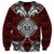 Red Aotearoa Tanilo Motif Sweatshirt Vintage Maori New Zealand Tribal Art Pattern