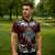 Red Aotearoa Taniko Motif Zipper Polo Shirt Vintage Maori New Zealand Tribal Art Pattern - Polynesian Pride