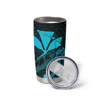 Kakau Polynesian Tribal Hawaiian Turtle Tumbler Cup with Kanaka Maoli Teal
