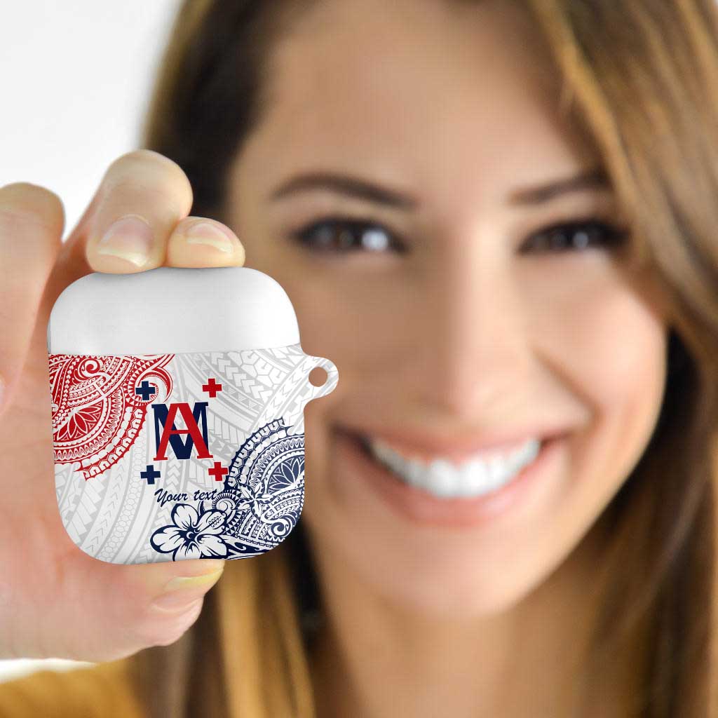 Kingdom of Uvea 1842-1860 Personalized AirPods Case Wallis and Futuna Polynesian Tribal Pattern LT9 White - Polynesian Pride