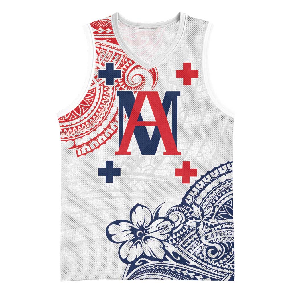 Kingdom of Uvea 1842-1860 Personalized Basketball Jersey Wallis and Futuna Polynesian Tribal Pattern LT9 Unisex White - Polynesian Pride