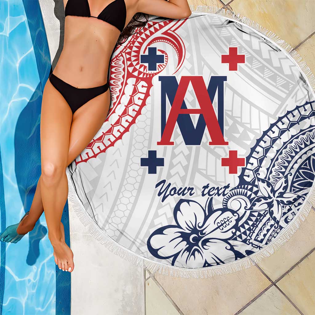 Kingdom of Uvea 1842-1860 Personalized Beach Blanket Wallis and Futuna Polynesian Tribal Pattern