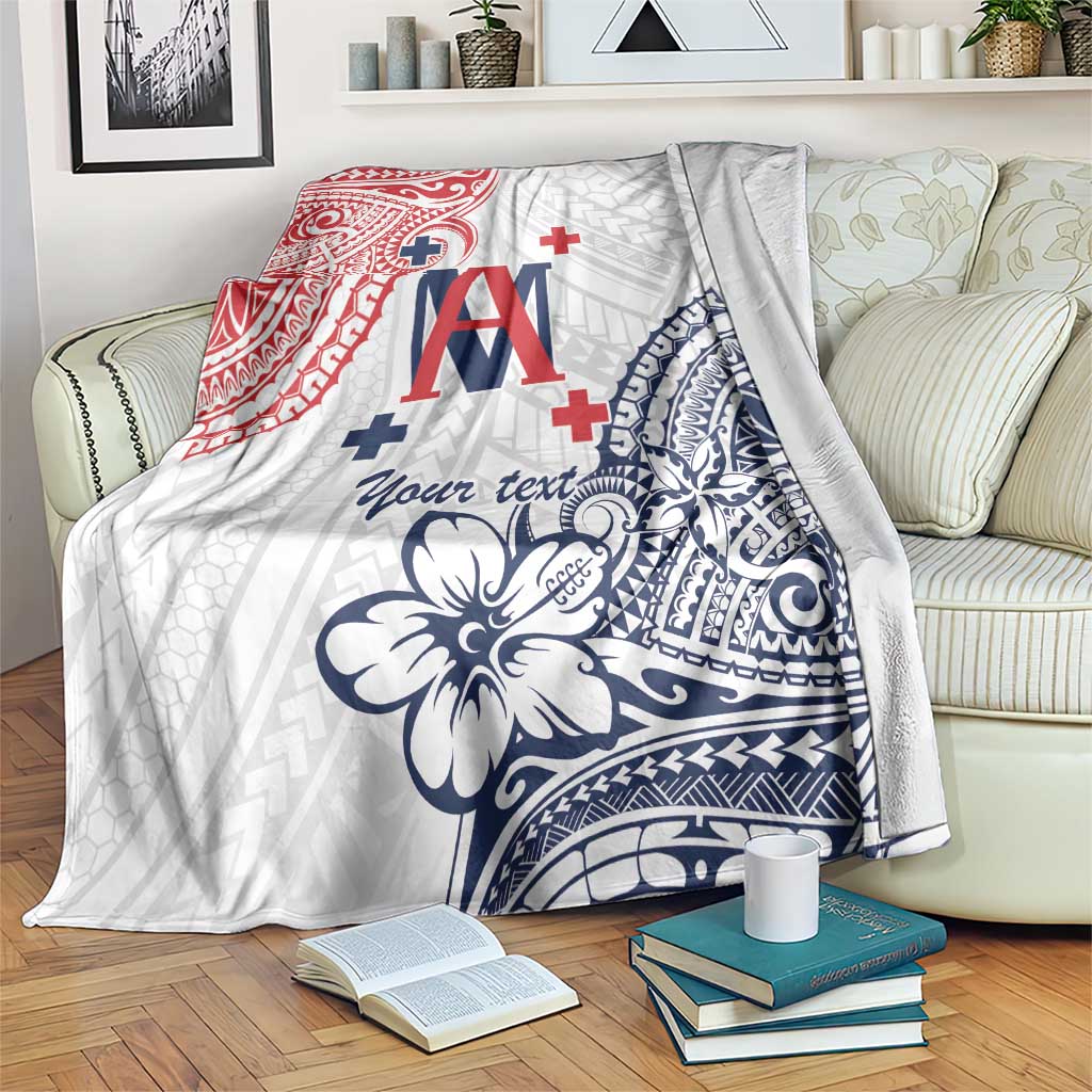 Kingdom of Uvea 1842-1860 Personalized Blanket Wallis and Futuna Polynesian Tribal Pattern LT9 White - Polynesian Pride