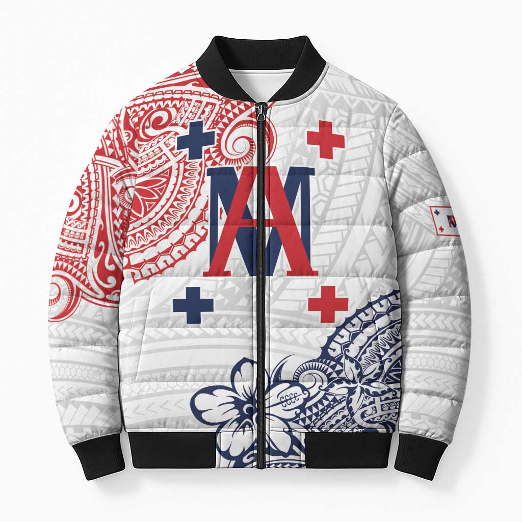 Kingdom of Uvea 1842-1860 Personalized Bomber Puffer Jacket Wallis and Futuna Polynesian Tribal Pattern LT9 Unisex White - Polynesian Pride